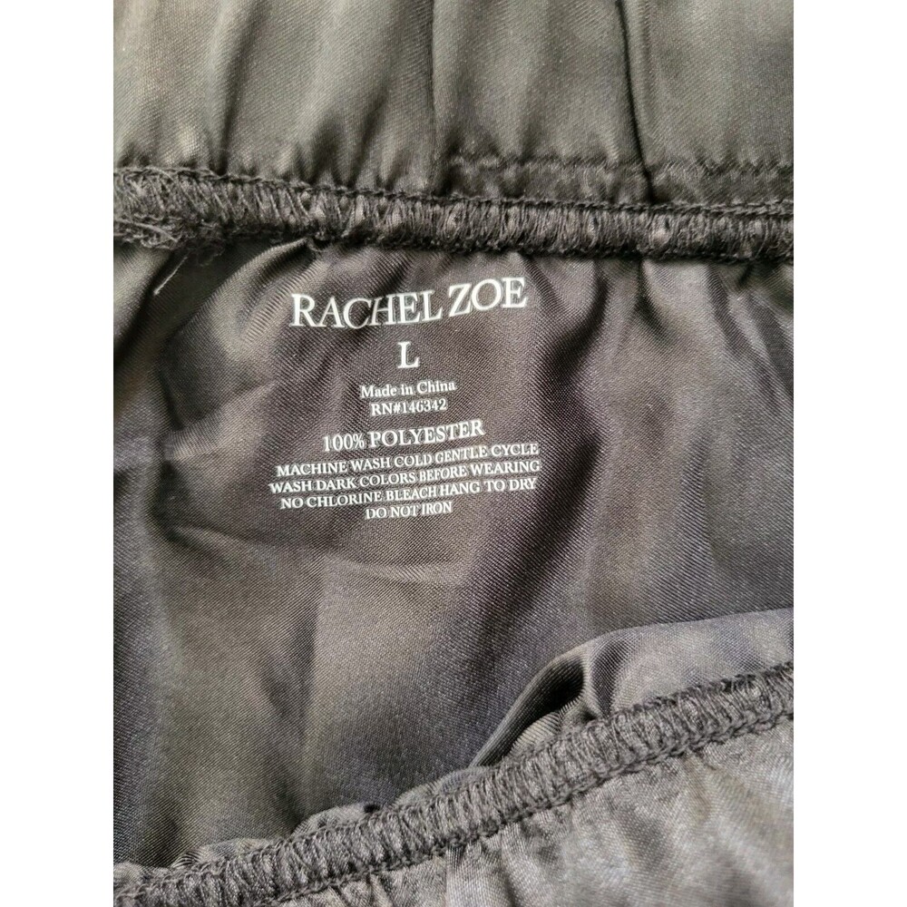 Rachel Zoe Women's Black Satin 2 Pieces Pajama Set Size L $98 - Picture 5 of 7